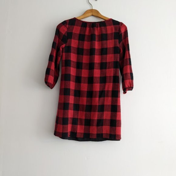 Madewell Black and Red Buffalo Plaid Dress Size XXS - Picture 6 of 11